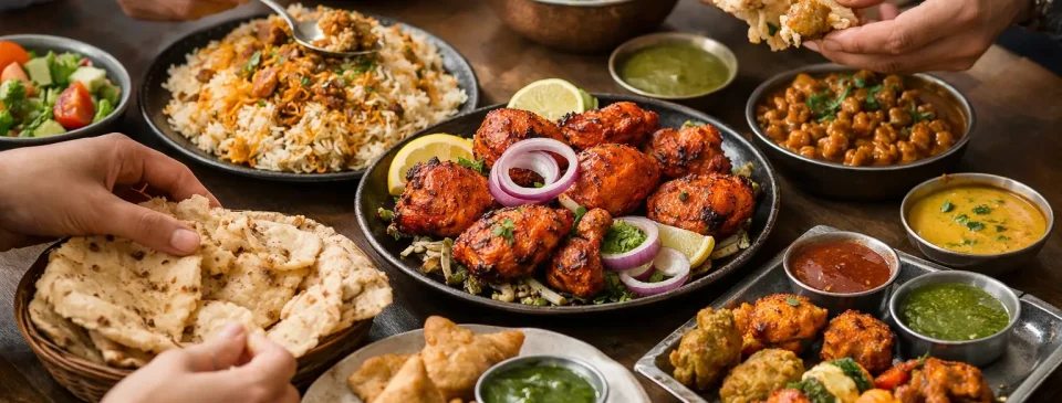 Indian Dishes for Sharing at a Group Dinner